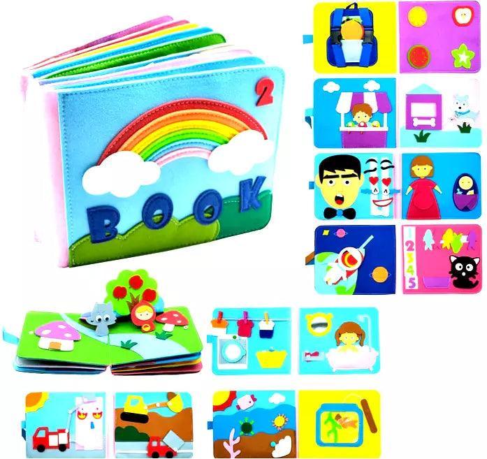 Livro Sensorial Educativo 3D em Feltro - Mundo Fantástico - querobrinquedo