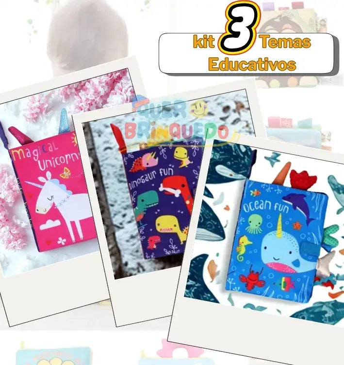 Livro Sensorial Infantil Montessori - Caçando Aventuras | Presente que Estimula Tato e Criatividade