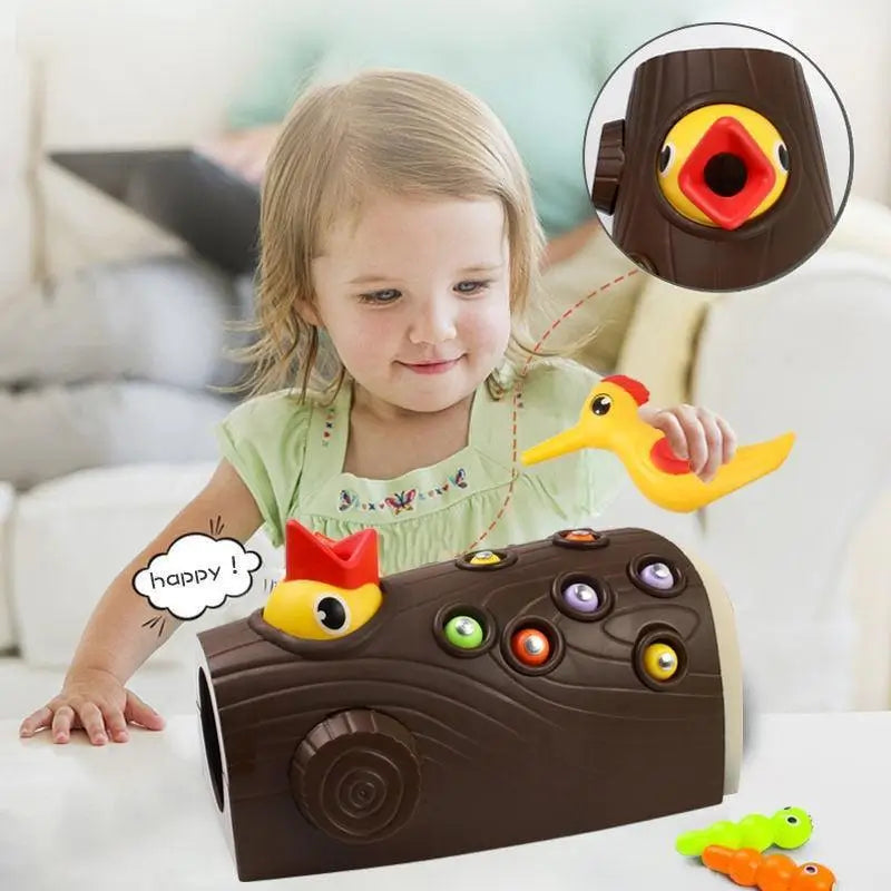 Pega Lagarta Pica-Pau - Brinquedo Interativo de Habilidade, Diversão e Aprendizado.