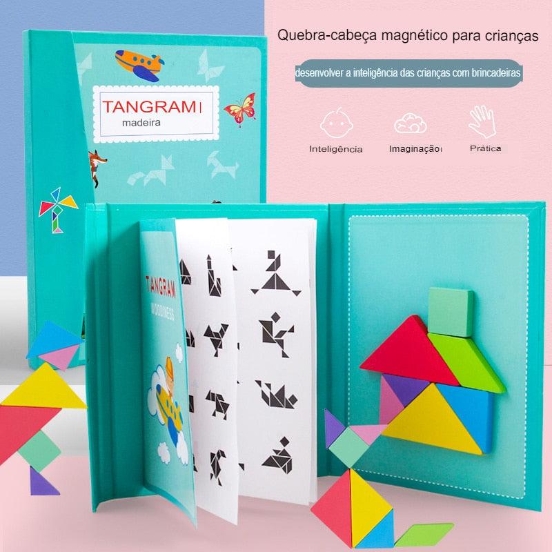 Livro Tangram Magnético Educativo - querobrinquedo